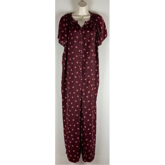 Hatch The Regina Jumpsuit Wine Camellia Floral Print, size Medium / 2 - Picture 2 of 12
